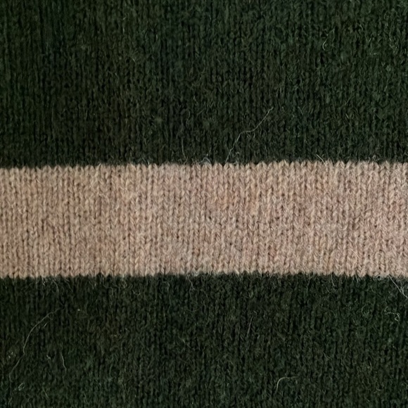 J Crew wool pullover sweater crew neck green tan lightweight grandpa Y2K XL - Picture 5 of 6